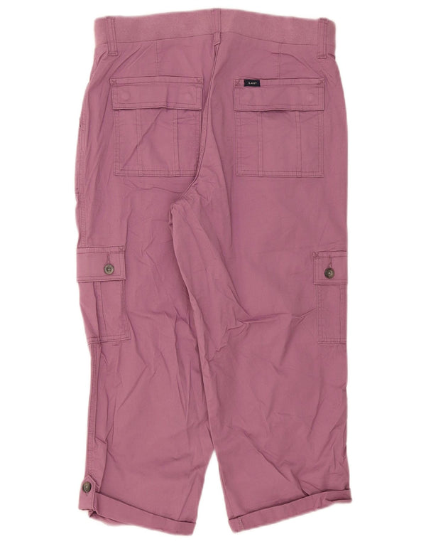 Damskie spodnie cargo Lee Capri o swobodnym kroju US 8 Medium W32 L21 Różowa bawełna