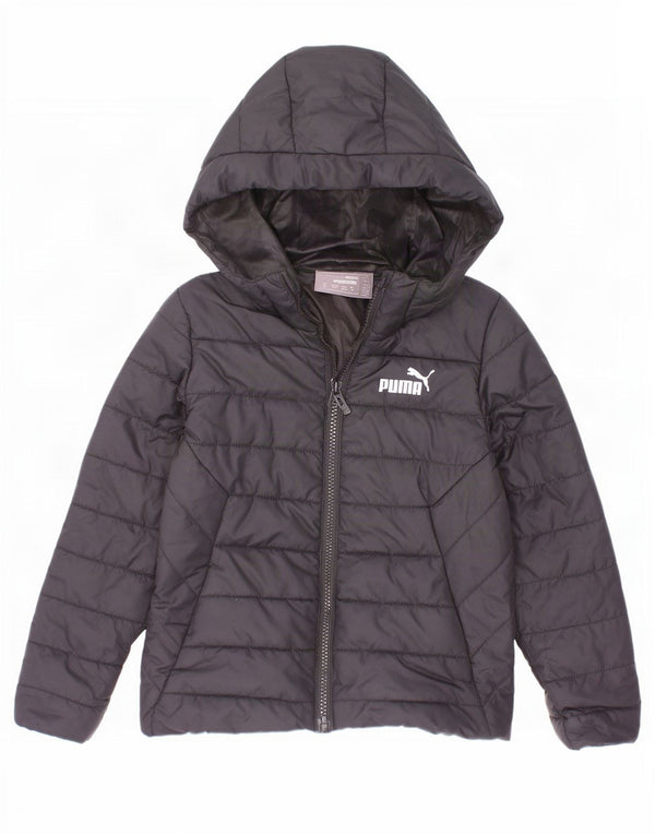 Puma Boys Hooded Padded Jacket 5-6 Years Black Polyester