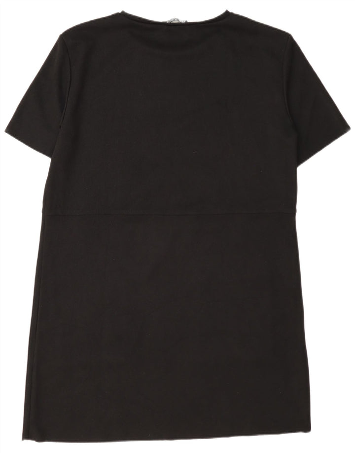 Damska sukienka T-shirtowa Zara UK 16, duży, czarny poliester