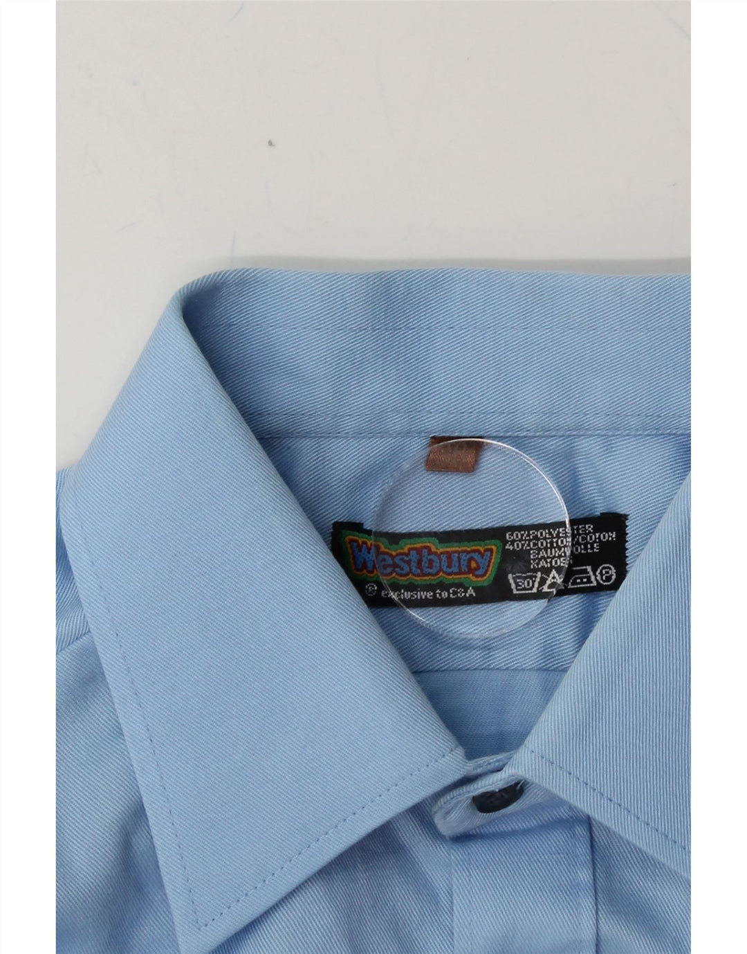 WESTBURY Mens Shirt Size 38 Medium Blue Polyester Vintage WESTBURY and Second-Hand WESTBURY from Messina Hembry 
