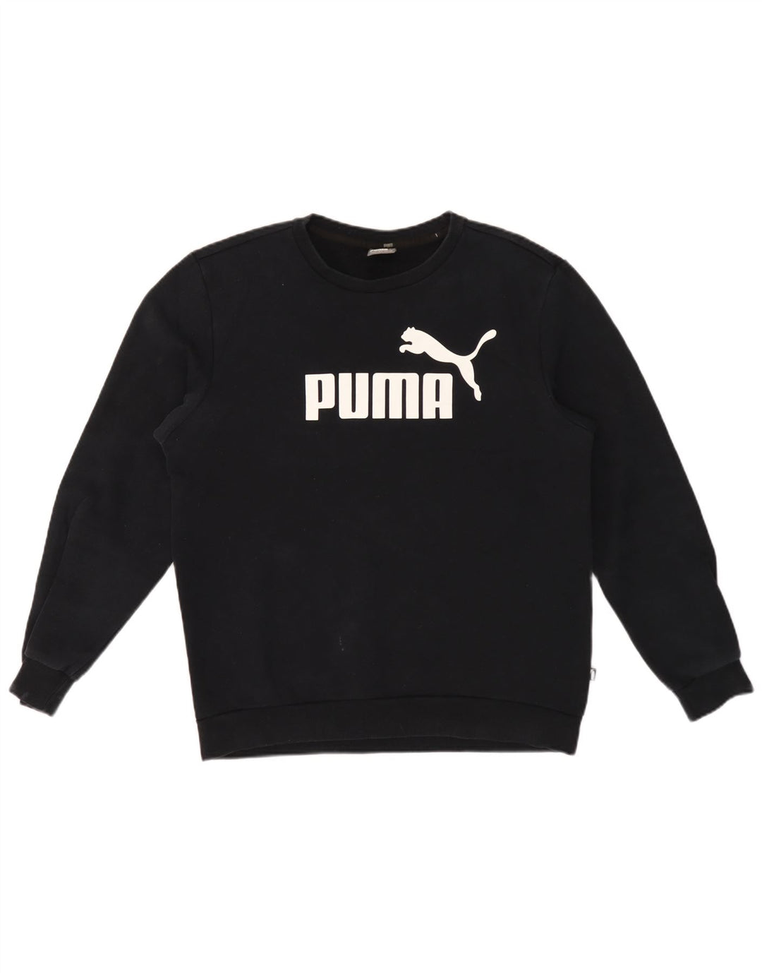 Męska bluza z grafiką Puma, średnia czarna, bawełniana
