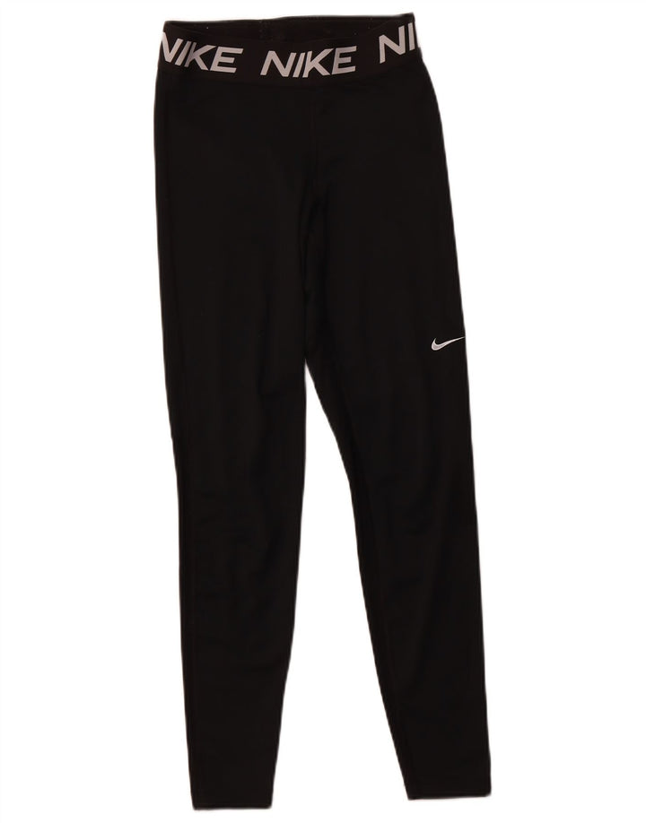 Damskie legginsy NIKE Dri Fit Graphic UK 8, małe, czarne, poliestrowe