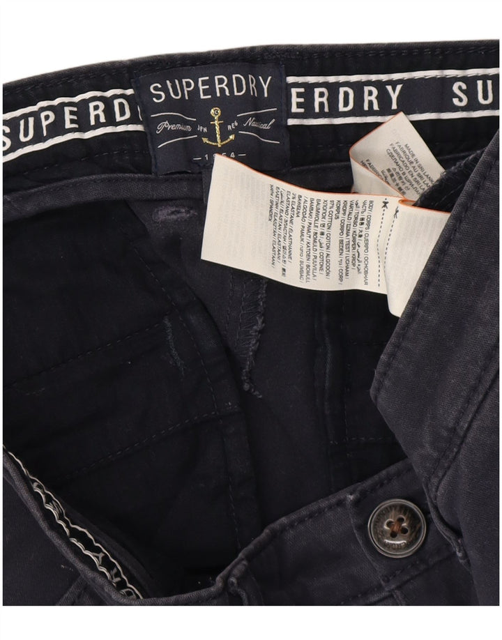 SUPERDRY Damskie spodenki chino małe W27 granatowe, bawełniane