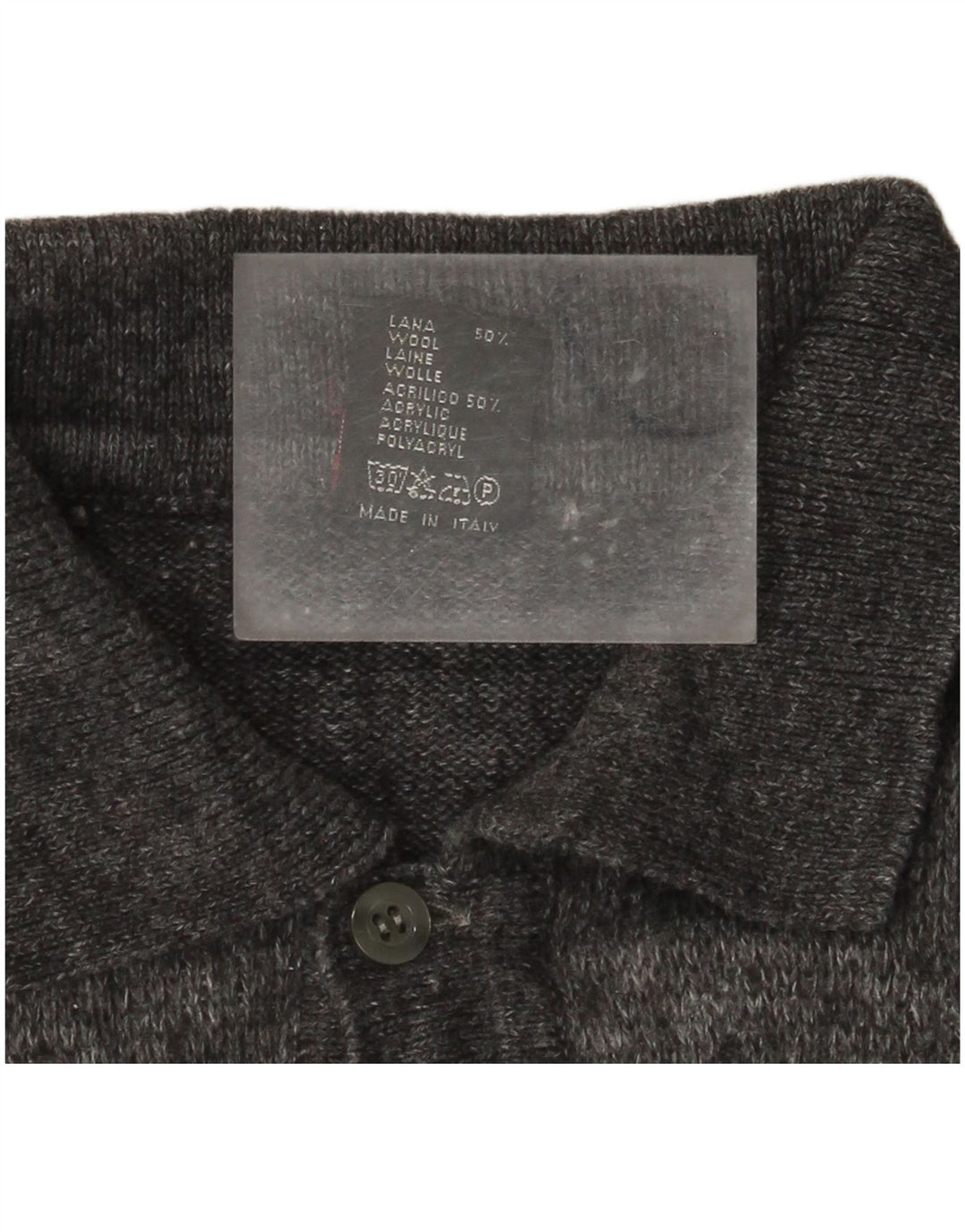 Męski sweter polo Rinaldi Średni szary Argyle/diamentowa wełna