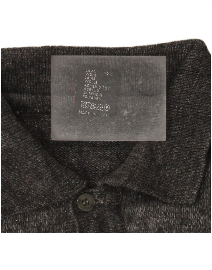 Męski sweter polo Rinaldi Średni szary Argyle/diamentowa wełna