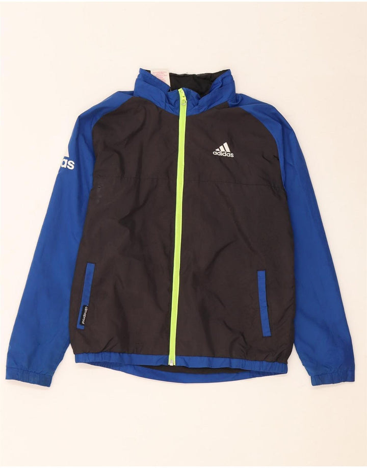Adidas Chłopięca Kurtka Wiatrówka 9-10 Lat Czarny Kolorowy Poliester