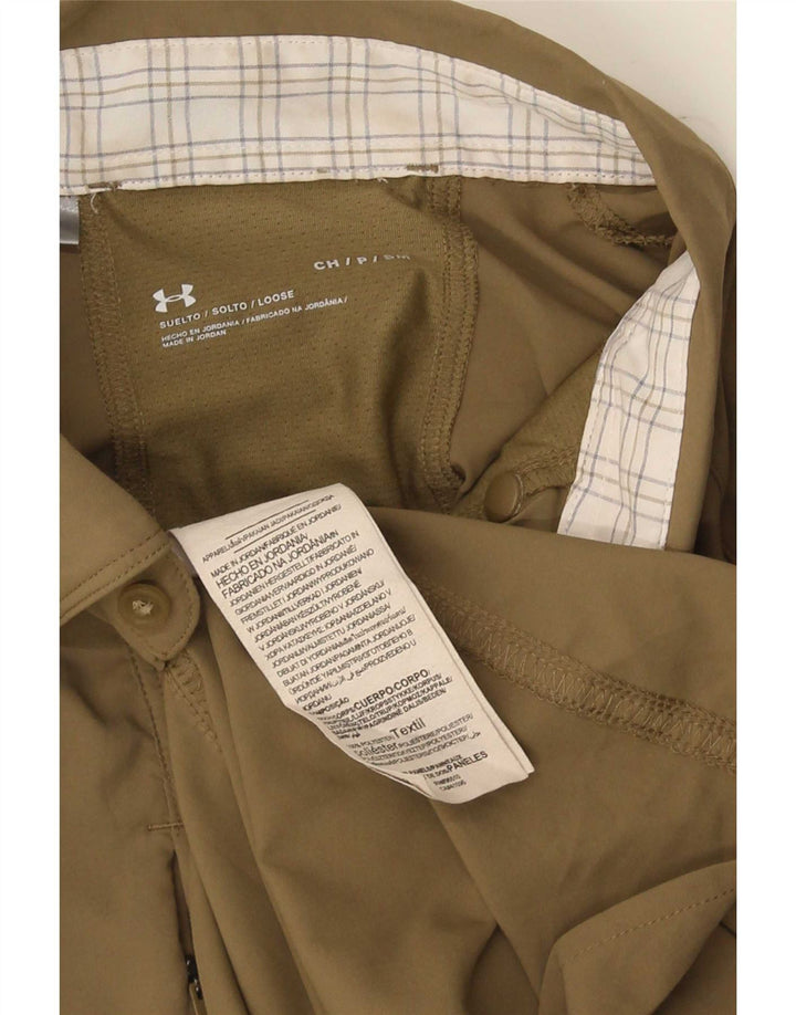 Męska koszula o luźnym kroju Under Armour, mała, z poliestru w kolorze khaki