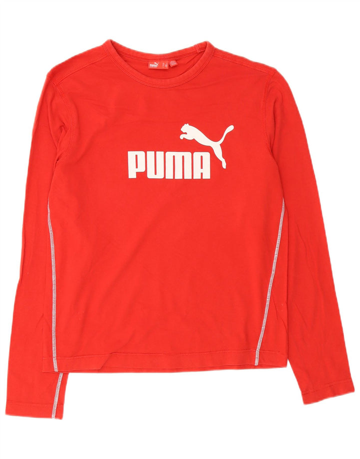Męski top graficzny Puma z długim rękawem, mały, czerwony