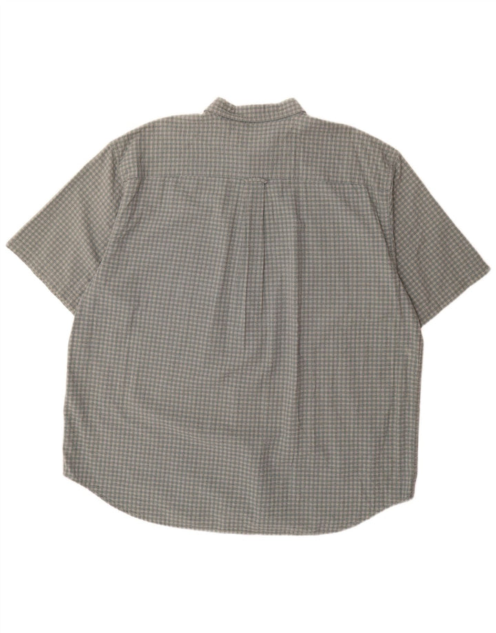 Koszula męska z krótkim rękawem Eddie Bauer 2XL, szara bawełniana kratka