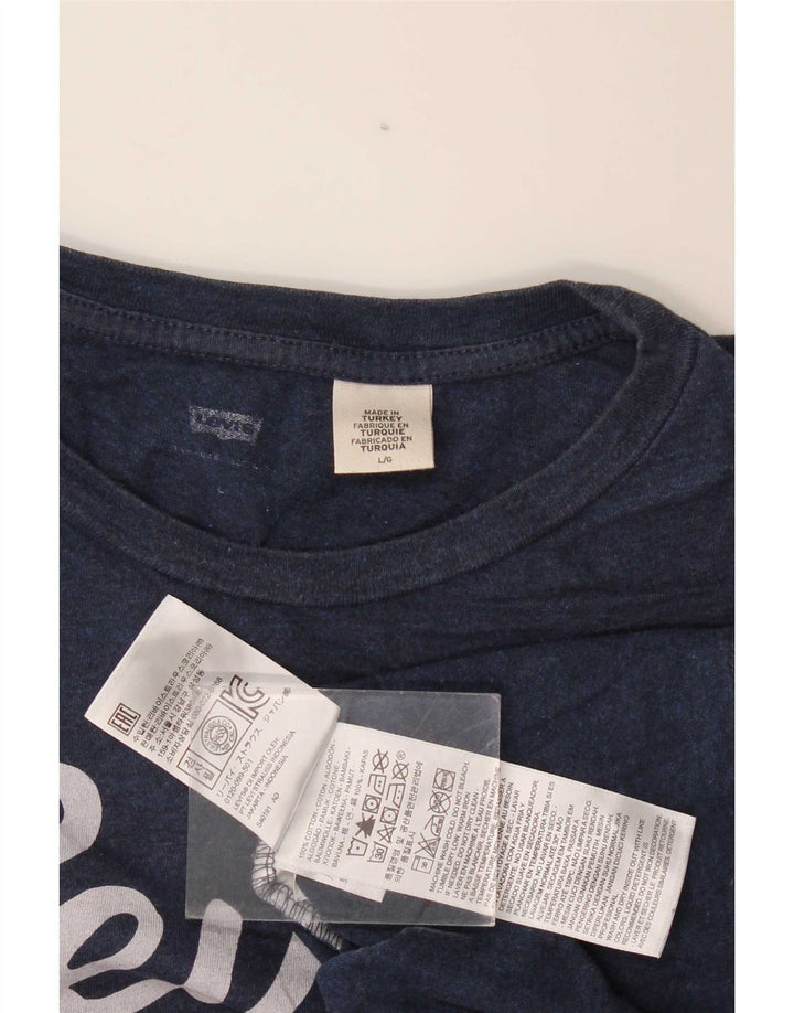 Męski T-shirt z grafiką Levi's, duży, granatowy, bawełniany