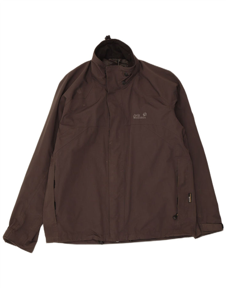 Męska kurtka przeciwdeszczowa Jack Wolfskin UK 40/42, duża, szary poliamid