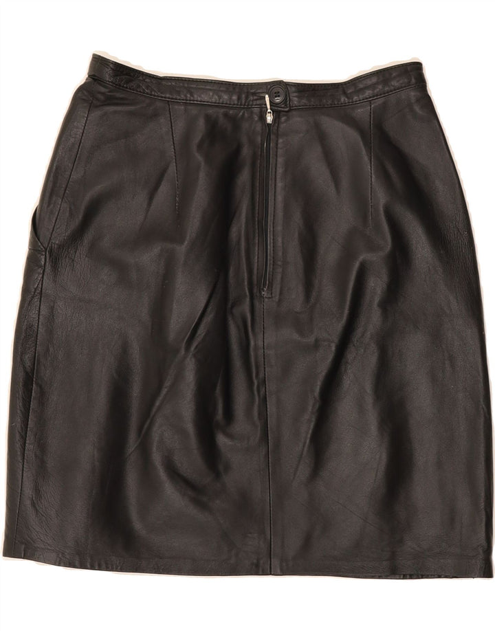 VINTAGE Womens Leather Skirt IT 40 Small W28 Black Vintage Vintage and Second-Hand Vintage from Messina Hembry 