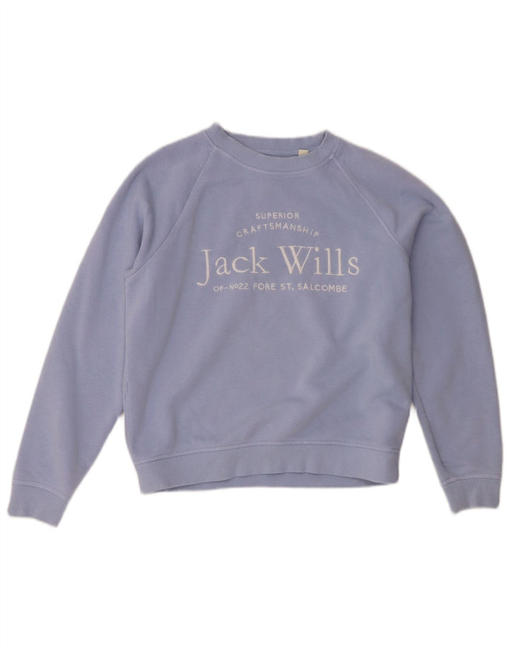 Damska bluza oversize Jack Wills z grafiką UK 6 XS, niebieska, bawełniana