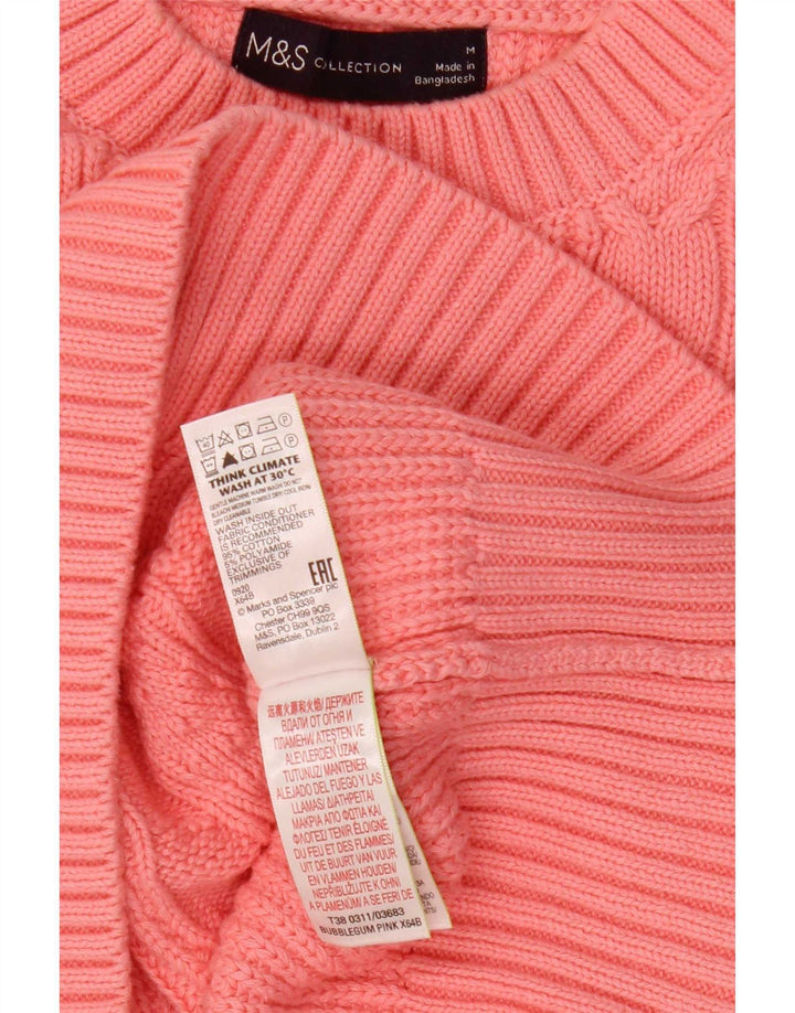 Marks & Spencer Damski sweter z okrągłym dekoltem, UK 14, średni róż