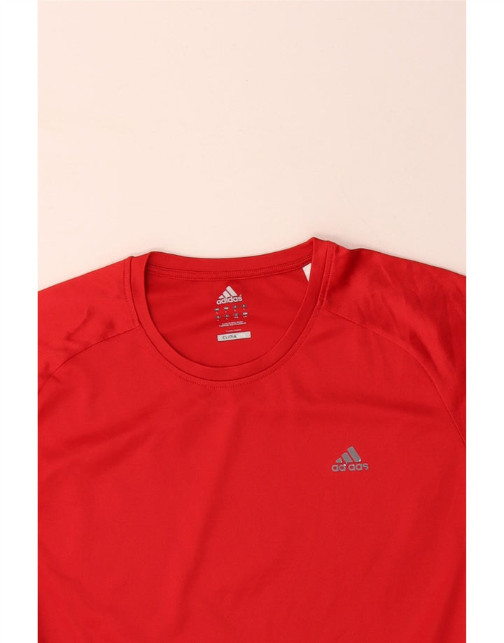 Męski T-shirt ADIDAS Climalite, duży, czerwony