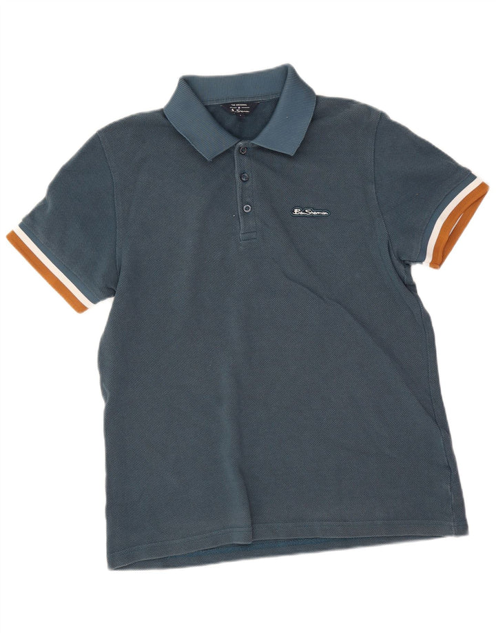 Męska koszulka polo Ben Sherman, duża, niebieska, bawełniana