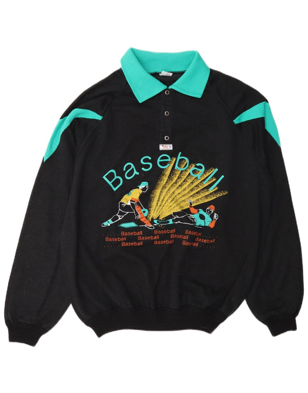 Męska bluza Roby z grafiką polo, sweter XL, czarna, bawełniana z blokami kolorów