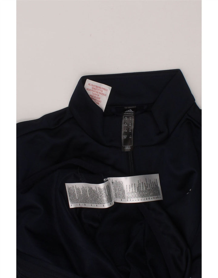 ADIDAS Boys Graphic Tracksuit Top Jacket 9-10 Years Navy Blue Polyester Vintage Adidas and Second-Hand Adidas from Messina Hembry 