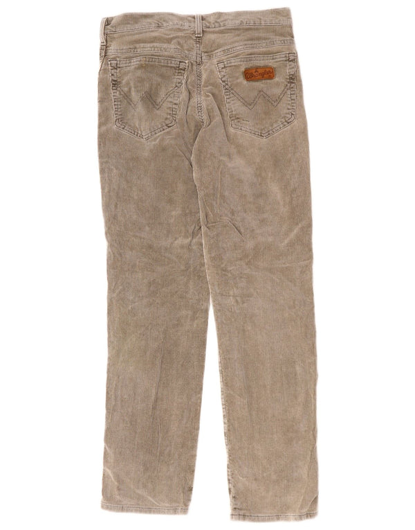 Wrangler Mens Texas Stretch Straight Corduroy Trousers W32 L32 Khaki Cotton