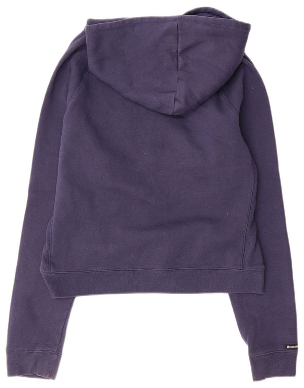 Damski sweter z kapturem i grafiką Abercrombie & Fitch, UK 16, duży, granatowy