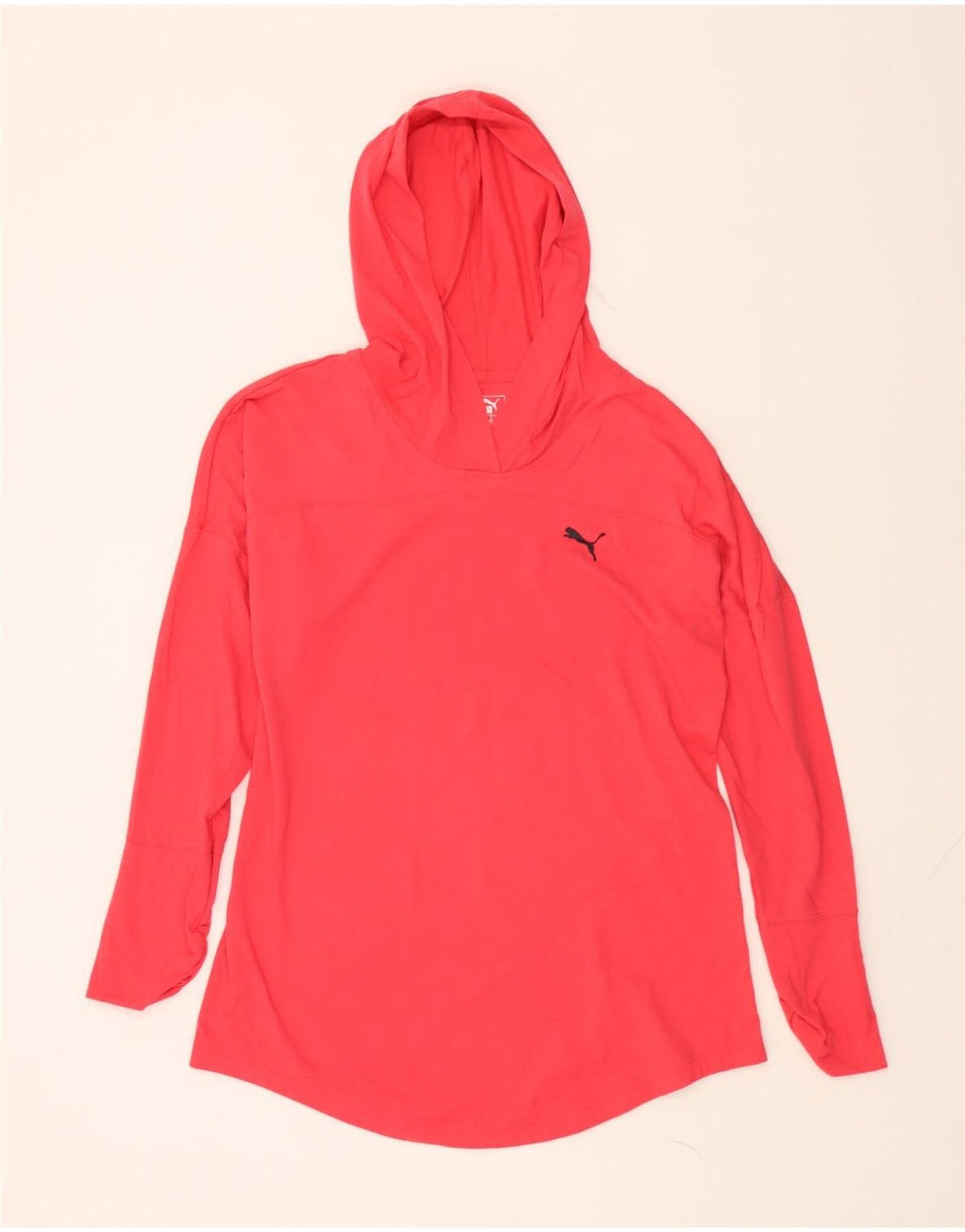 PUMA Womens Oversized Hooded Top Long Sleeve UK 14 Large Red Vintage Puma and Second-Hand Puma from Messina Hembry 