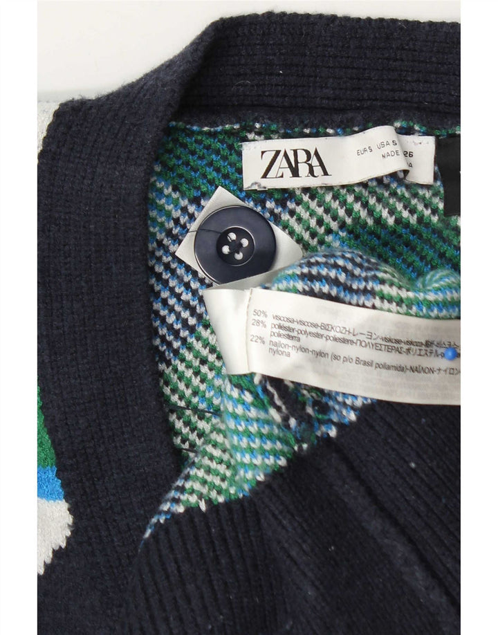 Damski sweter oversize Zara UK 10, mały, wielokolorowy, geometryczny