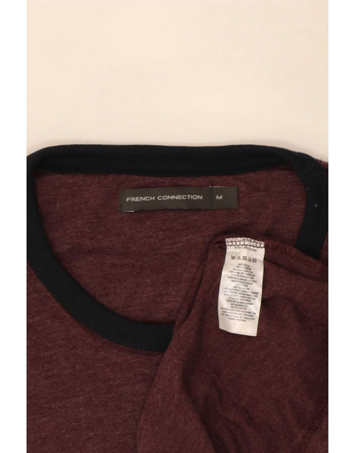T-shirt męski French Connection Top, średnia, bordowa bawełna