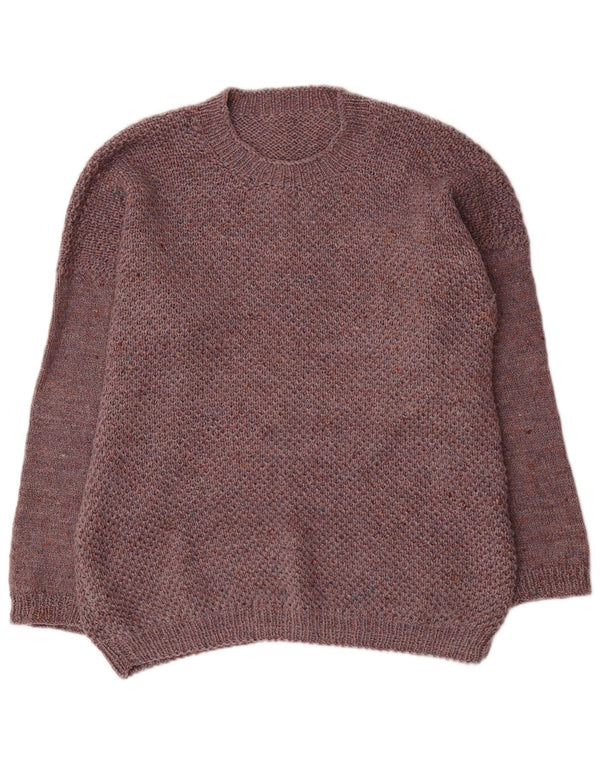 Vintage Womens Crew Neck Jumper Sweater UK 18 XL Brown Flecked