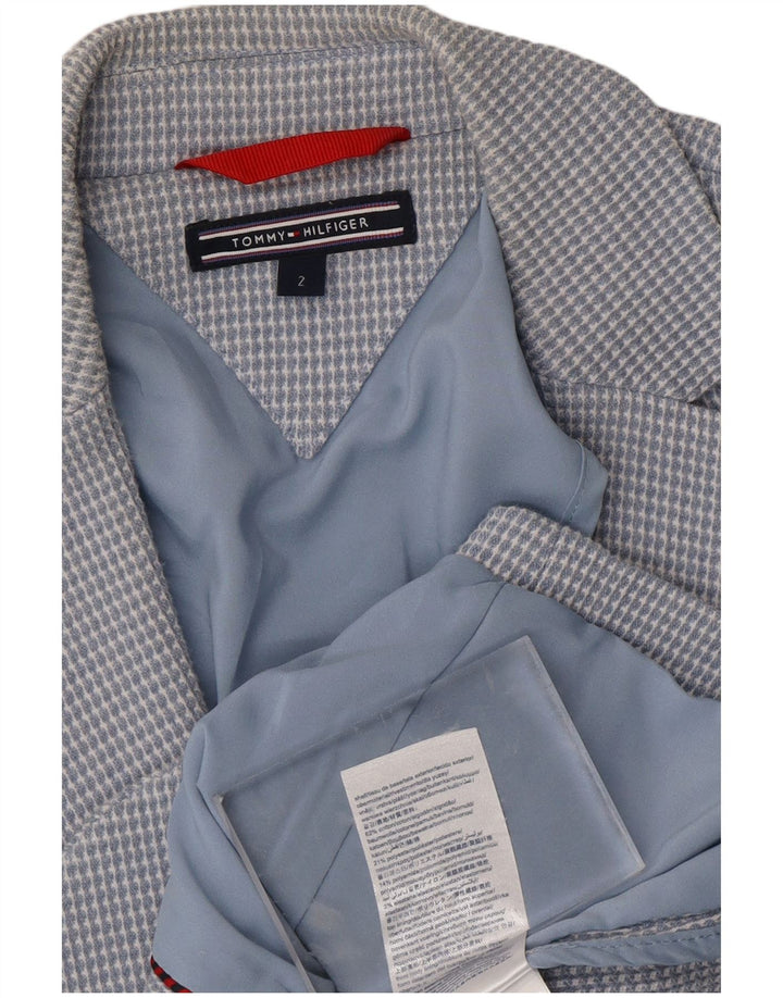 Damska marynarka TOMMY HILFIGER zapinana na 2 guziki US 2 XS, bawełniana niebieska kratka