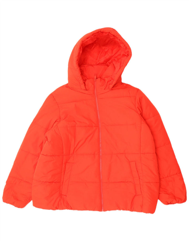 Damska ocieplana kurtka z kapturem Marks & Spencer UK 22 3XL Czerwony poliester