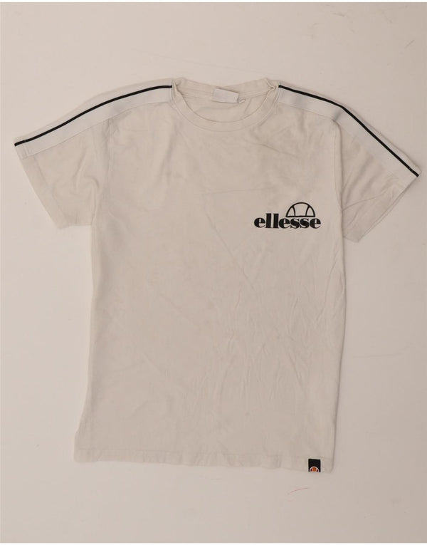 Męska koszulka z grafiką Ellesse Top XS, biała, bawełniana w bloki kolorów