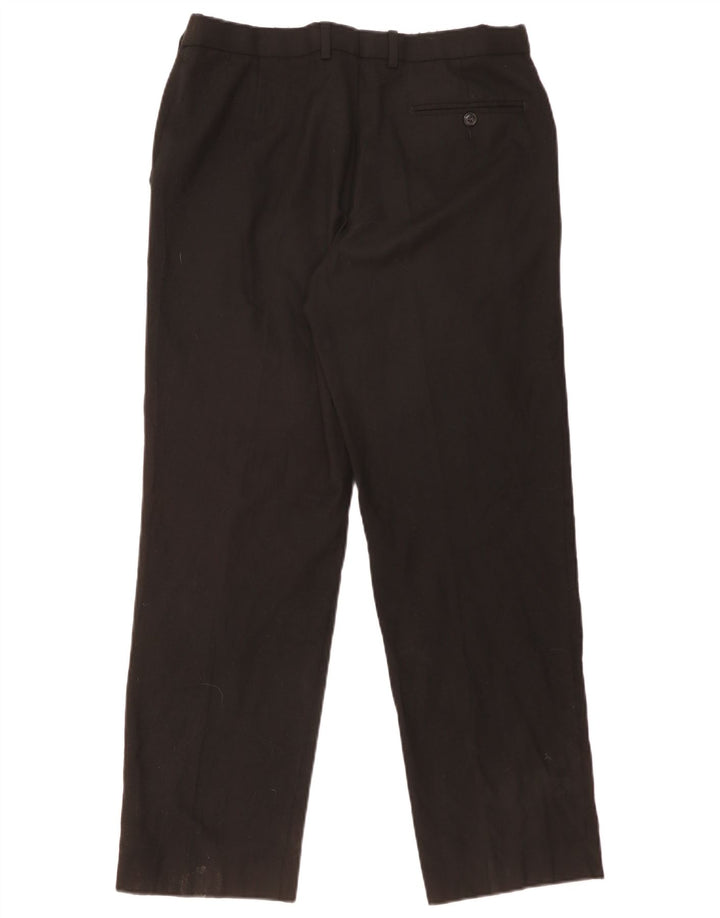 MARKS & SPENCER Męskie spodnie w regularnym dopasowaniu W34 L31 Black Wool