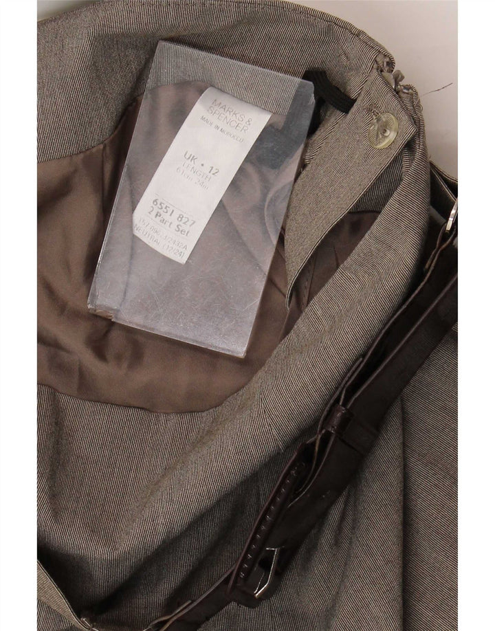 Marks & Spencer Rozkloszowana spódnica damska UK 12 Medium W30 Beżowy poliester