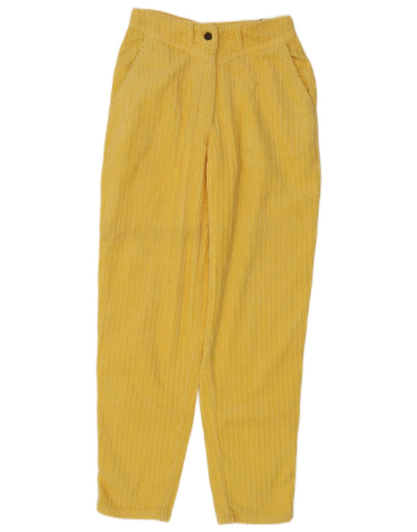 Damskie sztruksowe spodnie Benetton z wysokim stanem IT 42 Medium W26 L31 Żółte