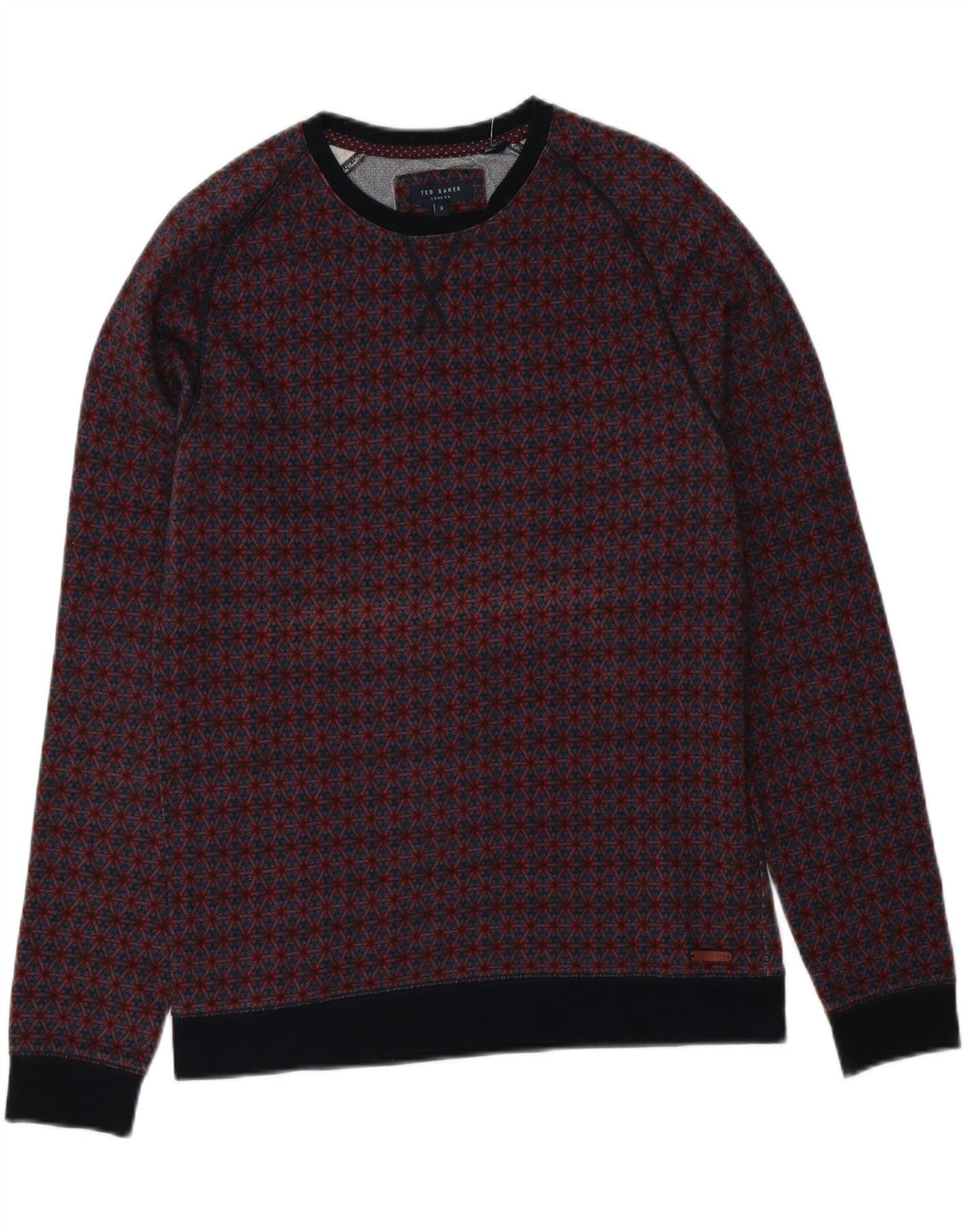 Męski sweter Ted Baker z okrągłym dekoltem, rozmiar 3, średni, wielokolorowy w kwiaty