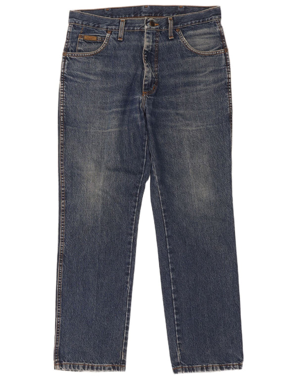 Wrangler Męskie proste dżinsy W34 L30 Niebieskie bawełniane