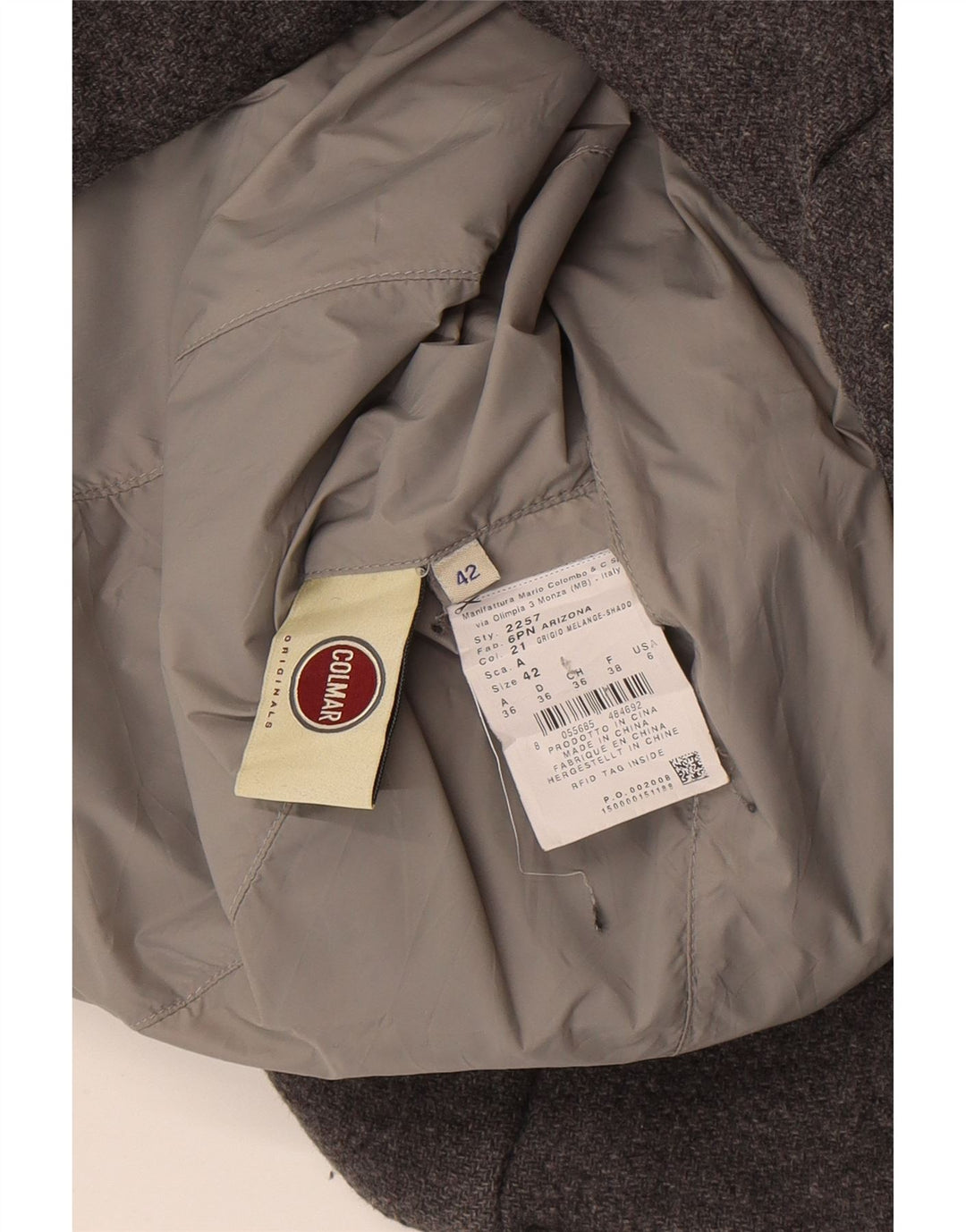 Damski płaszcz wyściełany Colmar IT 42 Mały szary blok kolorów