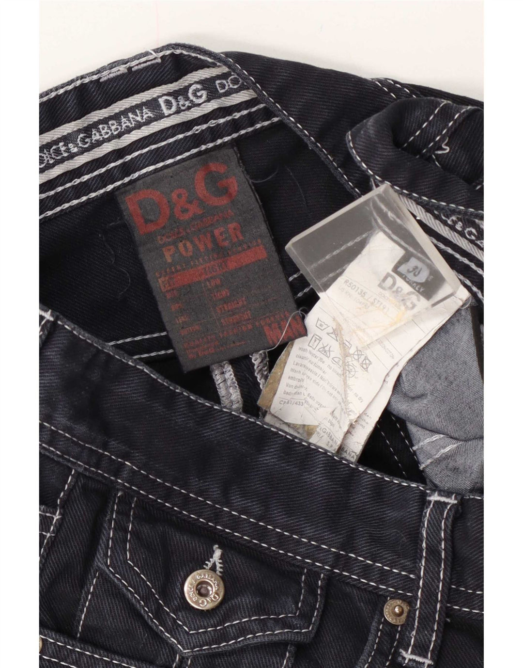 Damskie proste dżinsy Dolce & Gabbana W30 L32 Granatowa bawełna