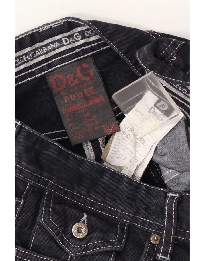 Damskie proste dżinsy Dolce & Gabbana W30 L32 Granatowa bawełna