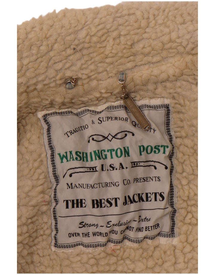 Męska kurtka dżinsowa Sherpa VINTAGE UK 40, duża niebieska bawełna