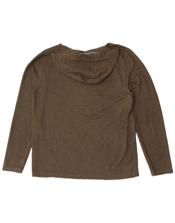 Męski sweter z kapturem Orvis, duży, ze sztucznego jedwabiu khaki