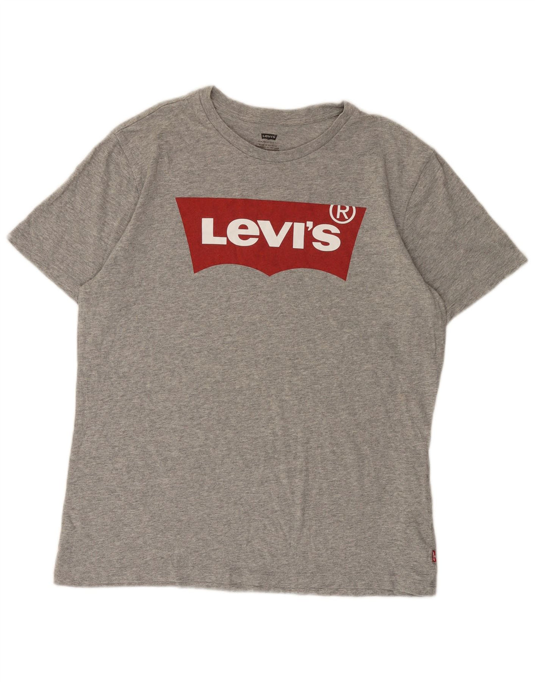 Męski T-shirt z grafiką Levi's, duży, szary, bawełniany w plamki