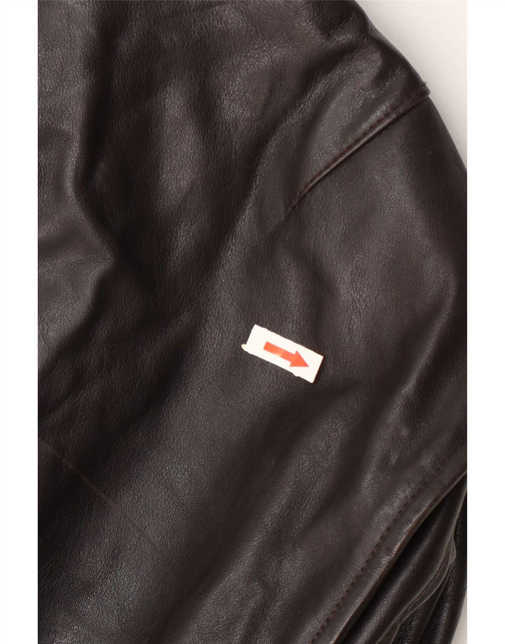 Vintage męska kurtka skórzana IT 52 XL brązowa