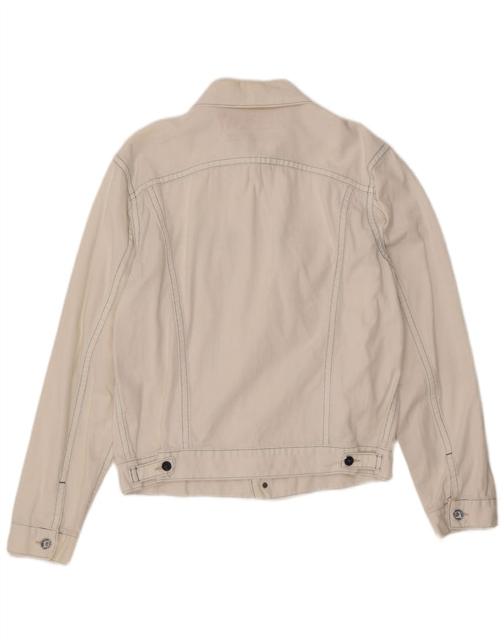 Męska kurtka dżinsowa REPLAY UK 40, duża, biała, bawełniana