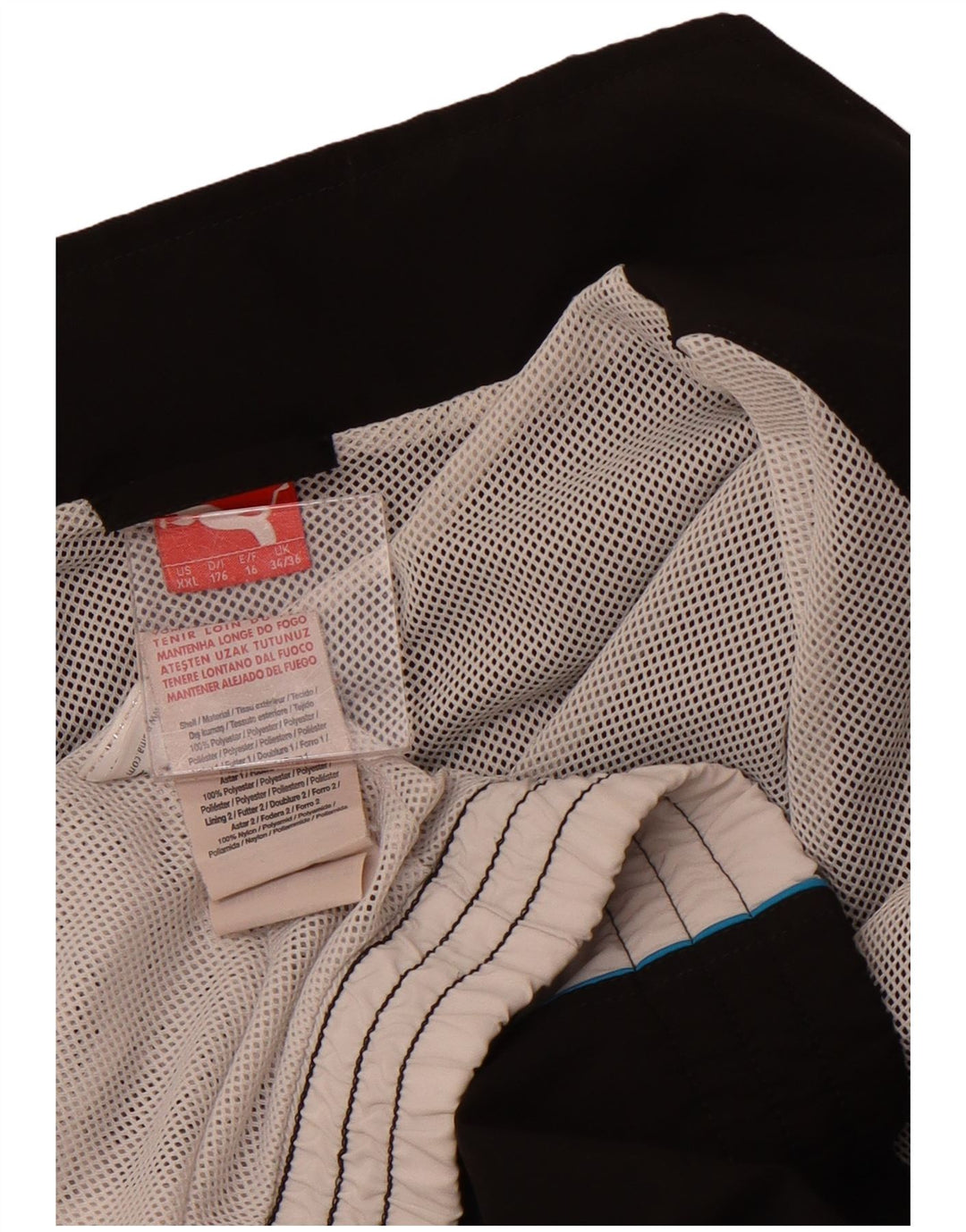 Chłopięca kurtka dresowa z grafiką PUMA, 15-16 lat, czarna, z blokami kolorów