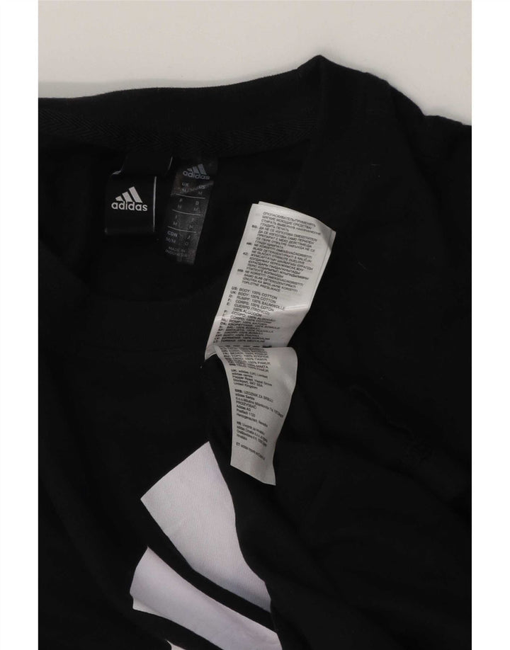 Męska koszulka z grafiką Adidas, średnia, czarna bawełna