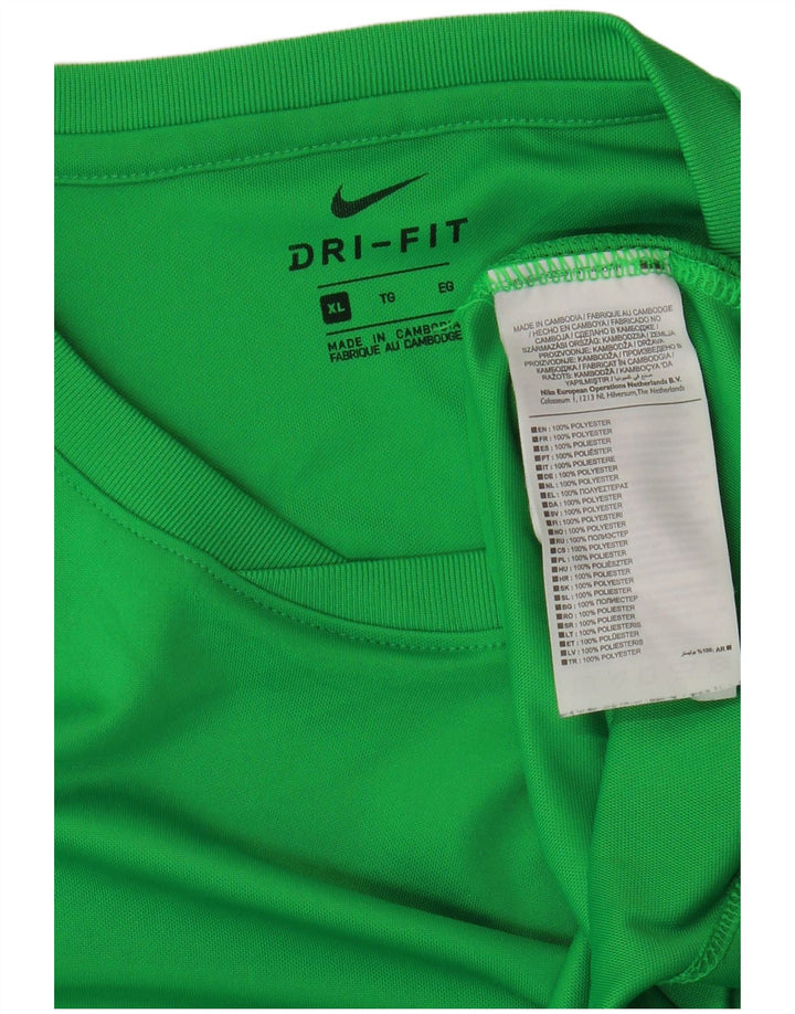 NIKE Mens Dri Fit T-Shirt Top XL Green Polyester