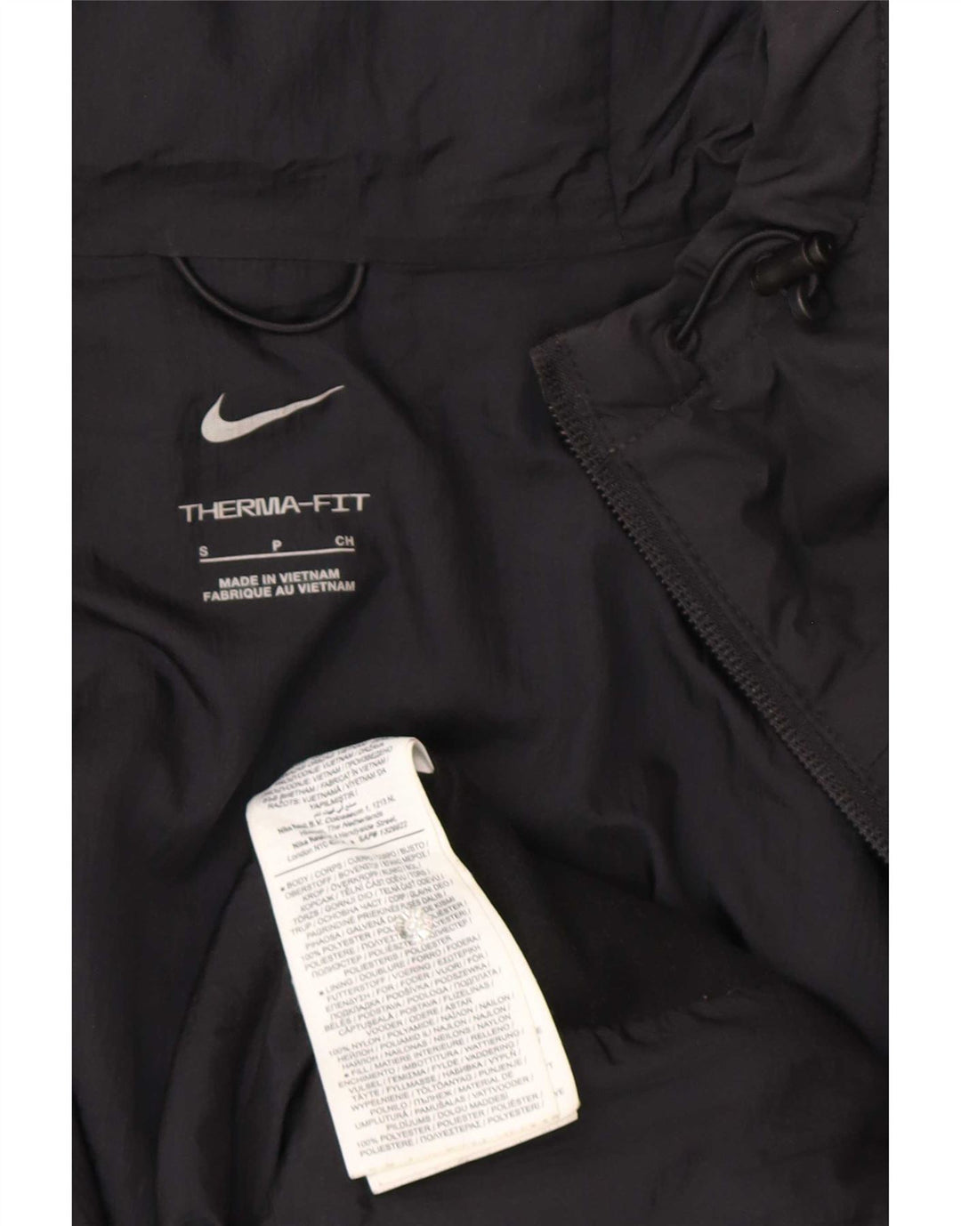 Męska kurtka dresowa z kapturem Nike Therma-Fit, mała, czarna, poliestrowa