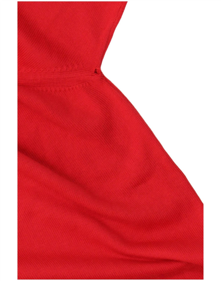 Think różowy męski sweter z okrągłym dekoltem, duży czerwony