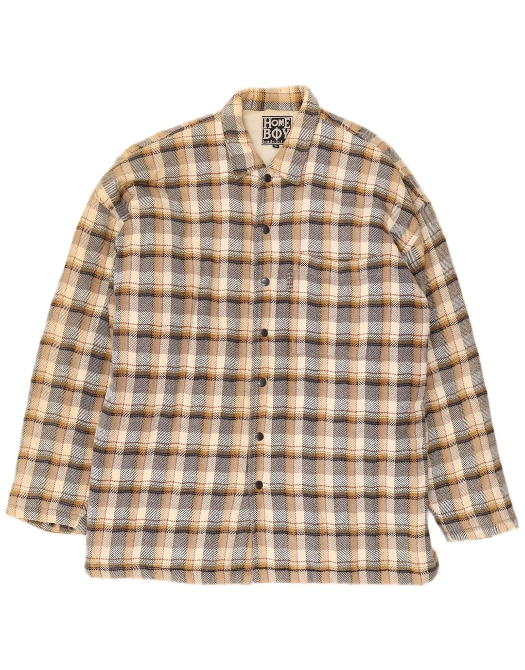 Męska kurtka bomber Home Boy Graphic UK 42 XL, wielobarwna, bawełniana krata
